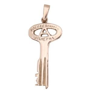 14kt White Gold Custom Made Joliet Ill Folger Adam Co Prison Cell Key Pendant